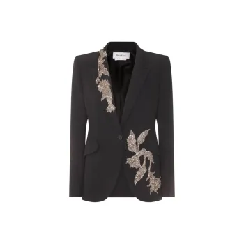 Alexander McQueen Embellished Padded shoulders Blazer