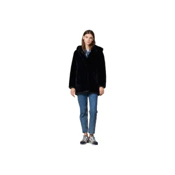 Sandro Velvet-feel Coat Women's Dark Blue