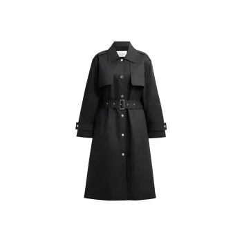 COACH FW24 Trench Coat Women's Washed Black