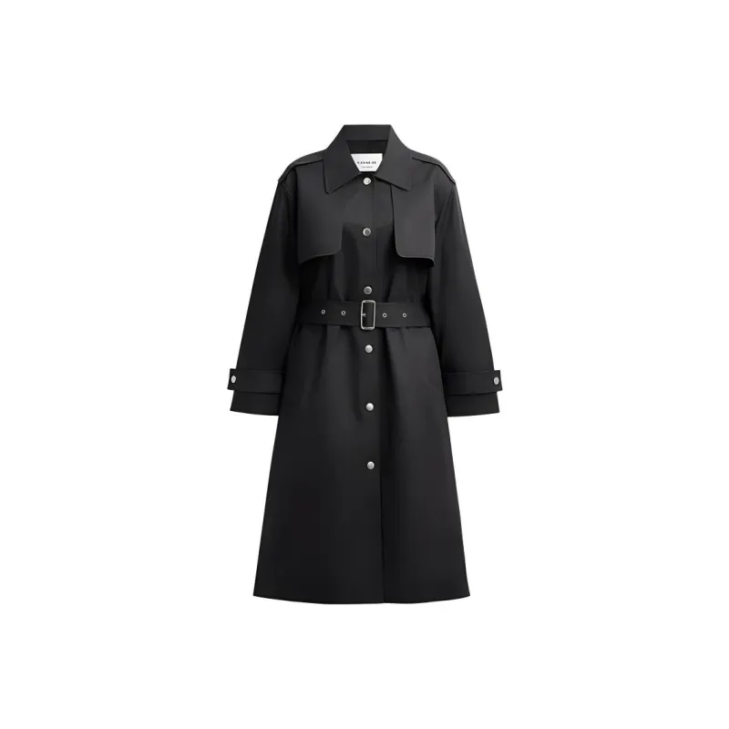 COACH FW24 Trench Coat Women's Washed Black-0