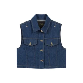 Maje Denim Cropped Gilet