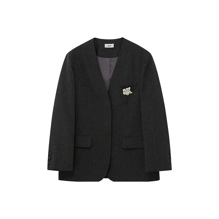 D'zzit Cropped Coat Women's Dark Gray-0