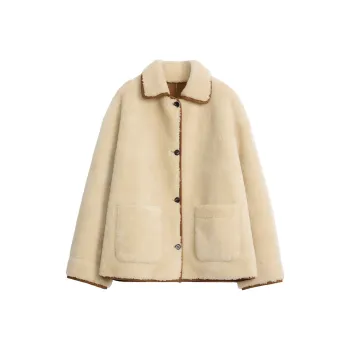LETRANS Fur Women's Beige Nature