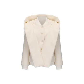 CHIWAWAMEME Velvet feel Coat Women's Creamy Apricot