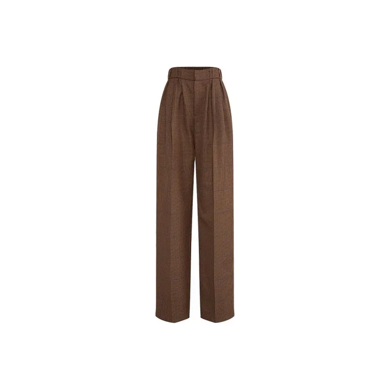 Short Sentence Casual Pants Women's Brown-0