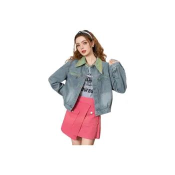 FAWENXIANGZI Denim Jacket Women's Blue