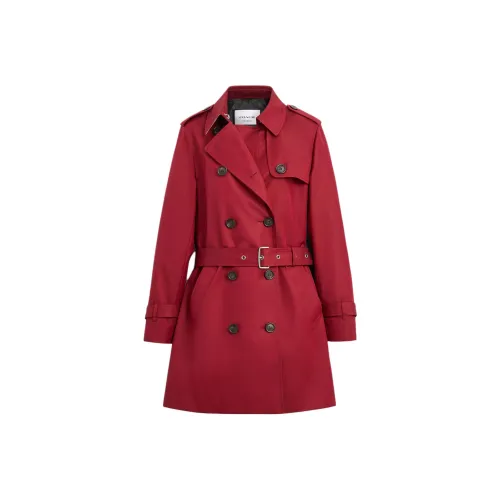 COACH Solid Mid Trench Coat Women's Red