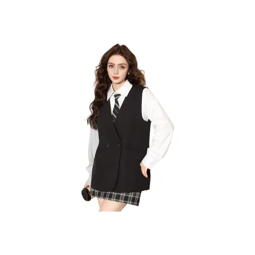 FAWENXIANGZI Vest Women's Black