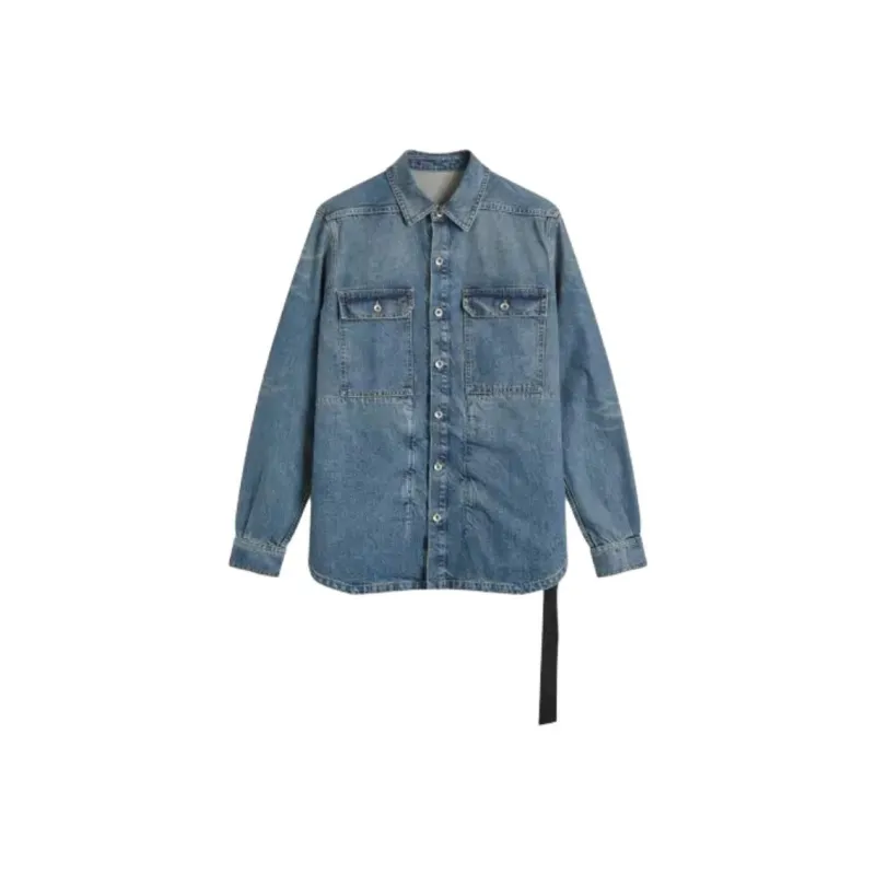 Rick Owens DRKSHDW Denim Jacket 'Washed Indigo'-0