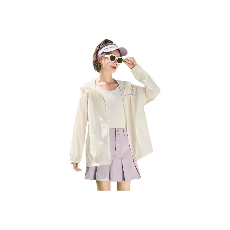 Tonlion Sun Protection Clothing Women's Milk White-0