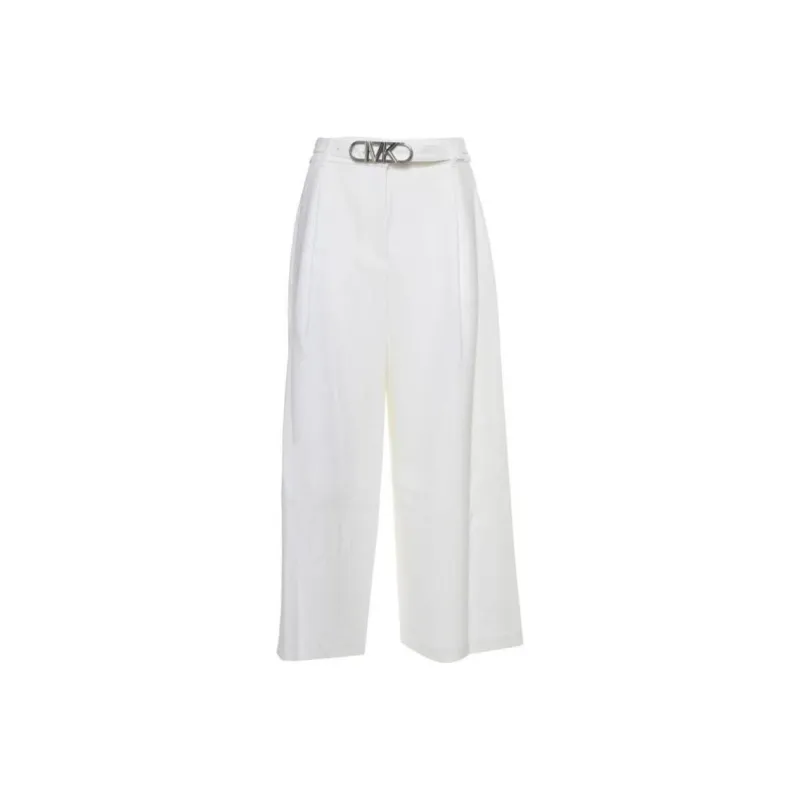 MICHAEL KORS Logo Plaque Wide-Leg Trousers-0