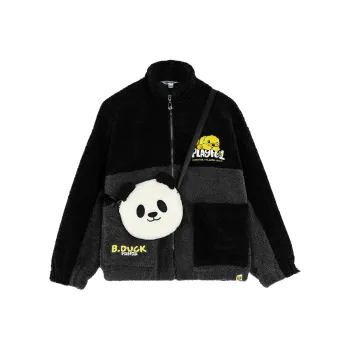 B.Duck Velvet feel Coat Women's Black Gray Color