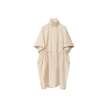 Fabiana Filippi Tech Taffeta Drawstring Waist Long Cape