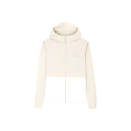 Anta Breathable Quick Dry UV Protection Sun Protection Clothing Women's Grain Beige Yellow/Vanilla White