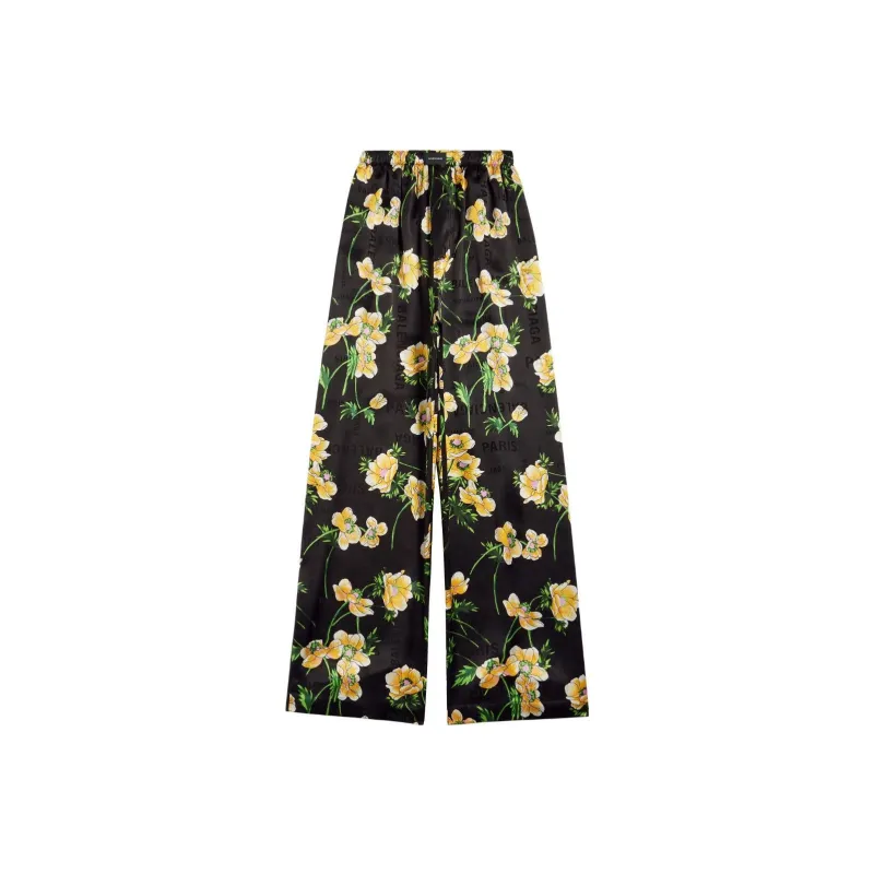 Balenciaga Floral Printed Wide-Leg Pants-0