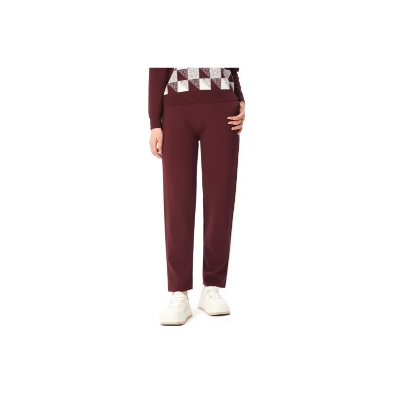 XII BASKET Casual Pants Women's Burgundy-0