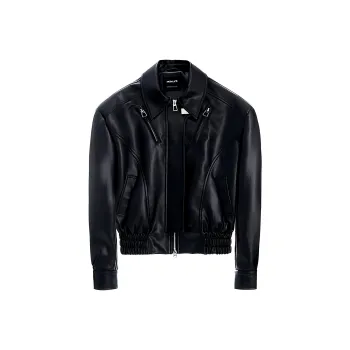 MODULER XIACHUAN Leather Jacket Women's Black