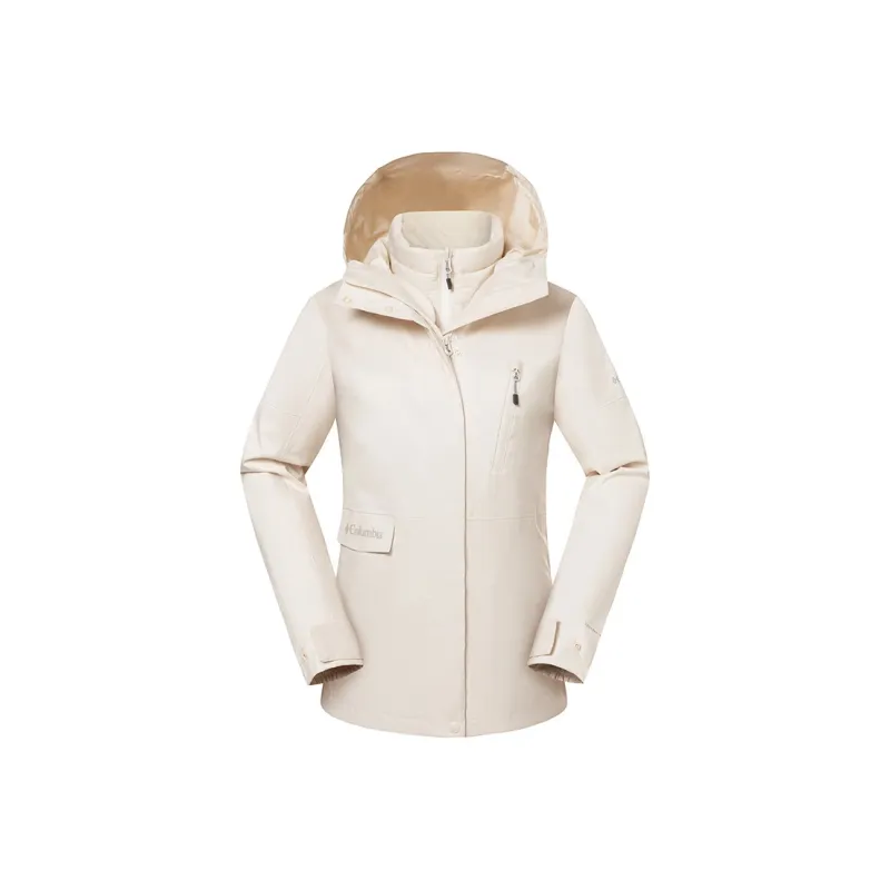 Columbia FW24 Hiking Waterproof And Warm Windbreaker Jacket Women's Ecru-0