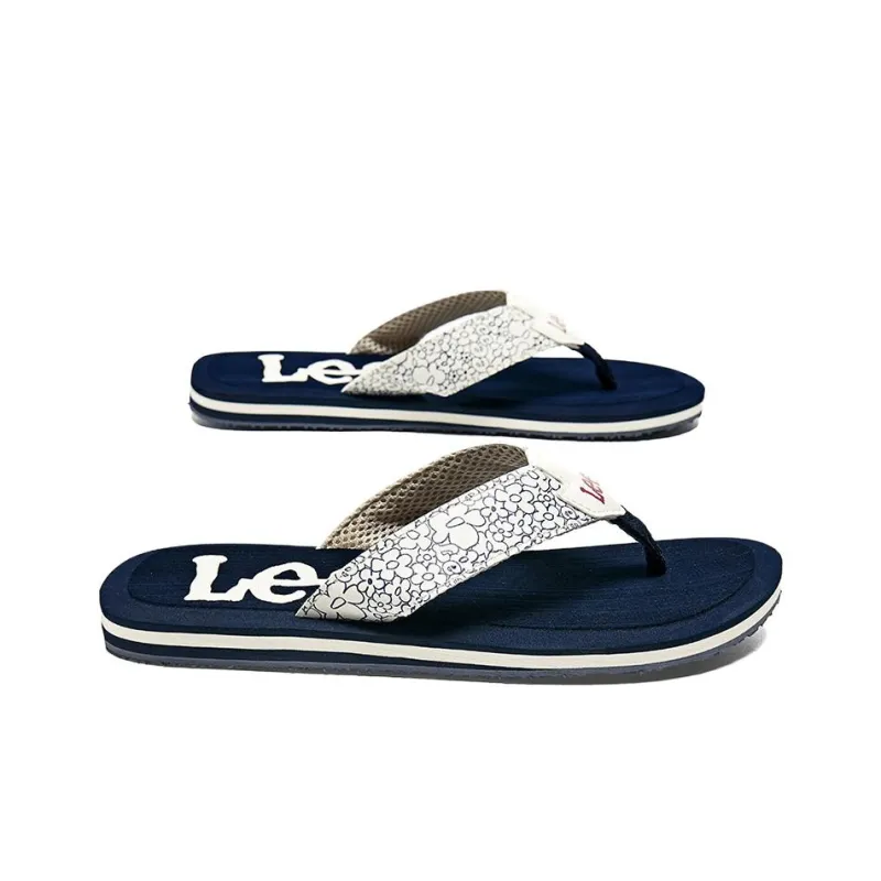 Lee EVA Rubber Sole Stitching Graffiti Odor Resistant Abrasion Resistant Slip Resistant Quick Dry Flip Flops Men's Red-21
