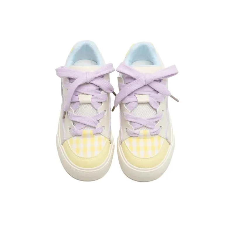 Yalu Canvas Shoes Women's Low Top White/Pink/Purple-3