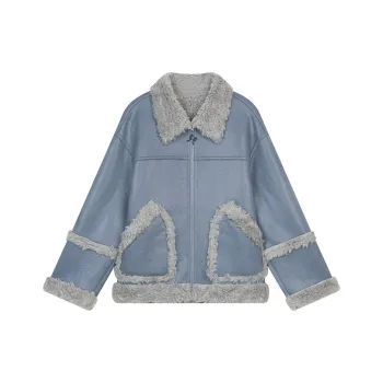 ELF SACK Coat Women's Vintage Blue Gray