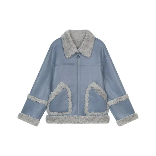 ELF SACK Coat Women's Vintage Blue Gray