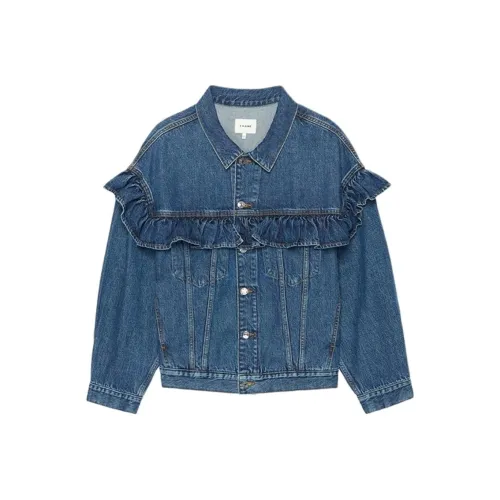 check-print SS25 Denim suede Women's Blue