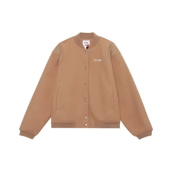 MUGUOGUOMU Baseball Jacket Women's Coffee