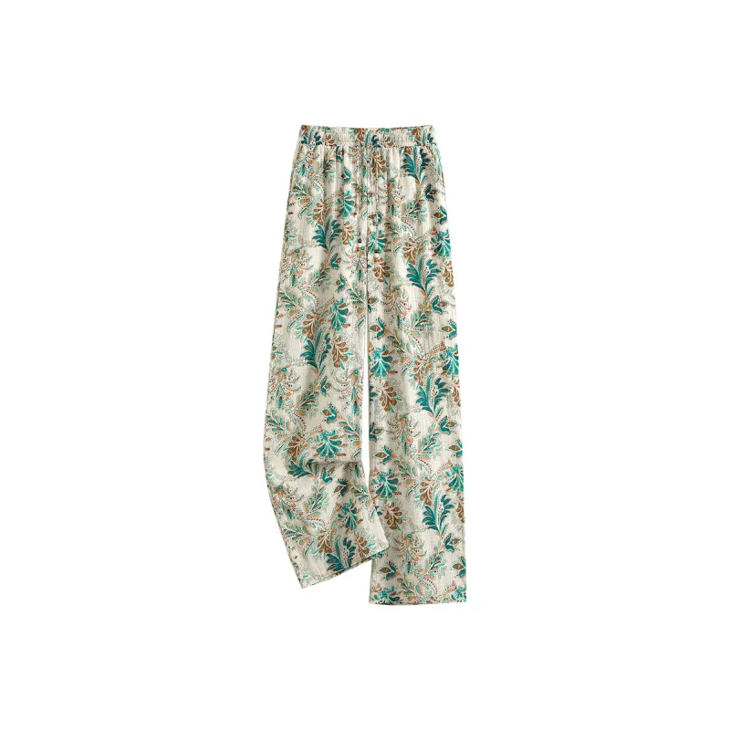 TOUCH Casual Pants Women's Coffee Green Multicolor-0