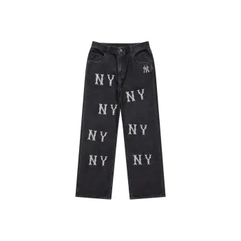 MLB Wide Leg Jeans Pants Women's Black