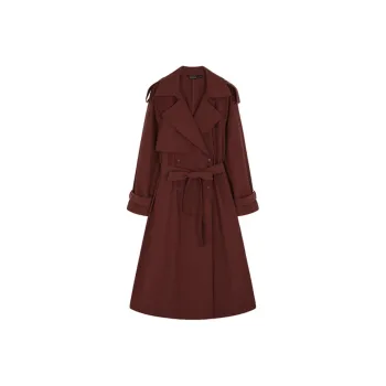 Mo Han Yi Mei New Year Trench Coat Women's Red