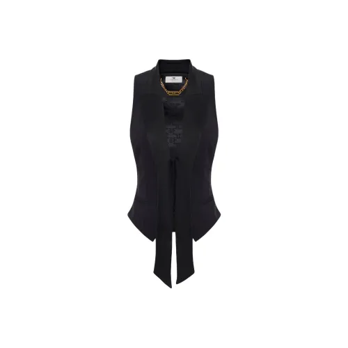 Elisabetta Franchi Satin Lapels Crêpe Tuxedo Waistcoat