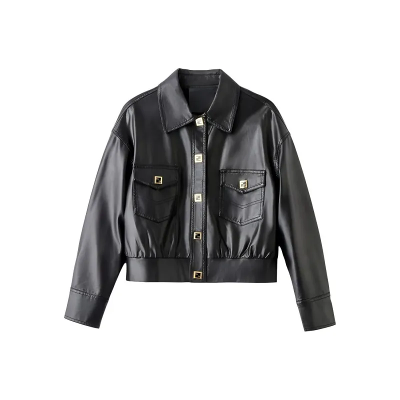 Yi Mengyuan Leather Jacket Women's-0