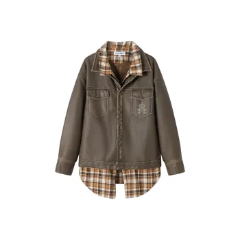 ANDREA MARTIN Leather Jacket Women's Coffee
