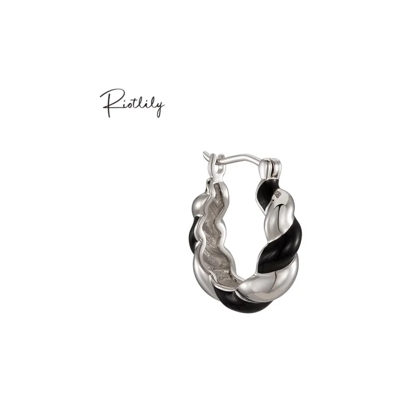 RiotLILY Date Styling Vintage Minimalist Style Fashion Unique Design 925 Sterling Silver Earrings Women's-4