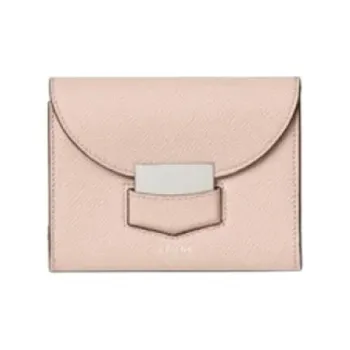 CELINE Calfskin Card Holder Women's Light Pink