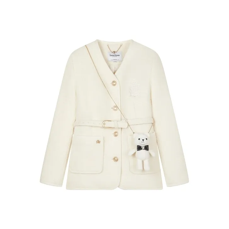 Teenie Weenie Coat Women's Ivory White-0