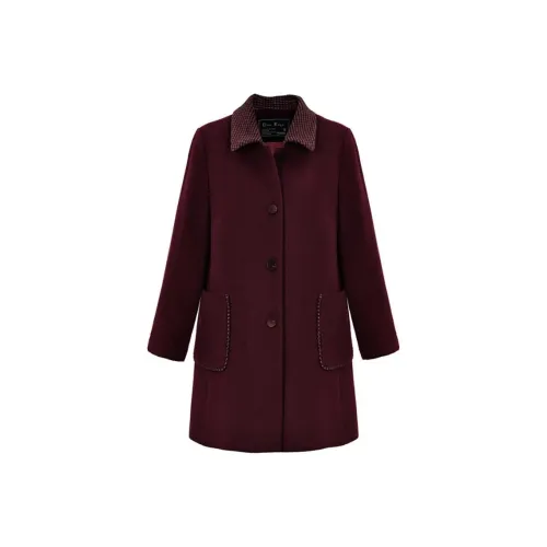 DIFFIE RIEGER Coats Women's Angora Red