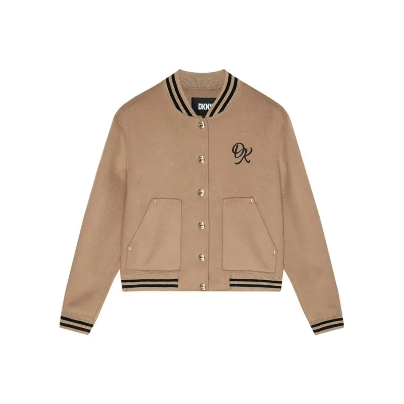 DKNY Baseball Jacket Women's Light Brown-0