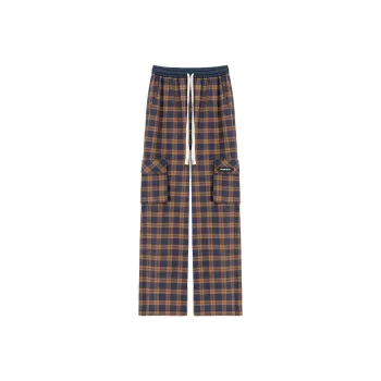 NO ONE ELSE Casual Pants Women's Blue Plaid