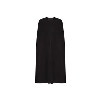 Valentino Straight Hem Crewneck Cape Coat