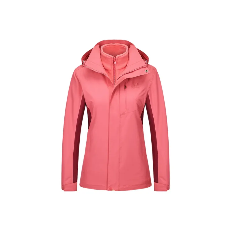 Tectop Waterproof And Windproof Windbreaker Jacket Women's Dusty Pink-0