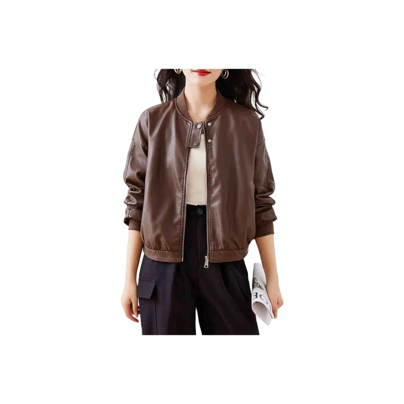 Yi Mengyuan Leather Jacket Women's-0