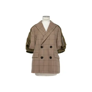 Sacai Panelled Check-pattern Blazer