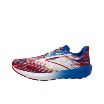 Brooks Launch 10 Cushioning, Wear Resistant Low Top Running Shoes Women's White Red Blue