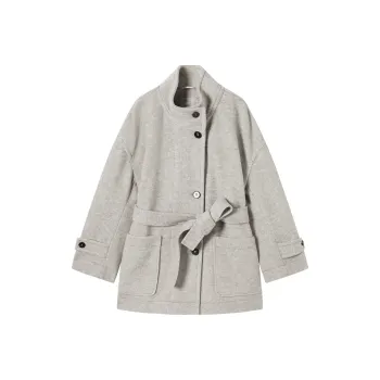 DIALOGUE Coats Women's Mixed Color Light Gray