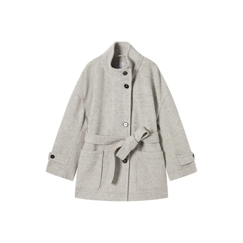 DIALOGUE Coat Women's Mixed Light Gray-0