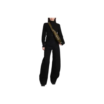 Lemaire High Waisted Curved Pants 'Black'