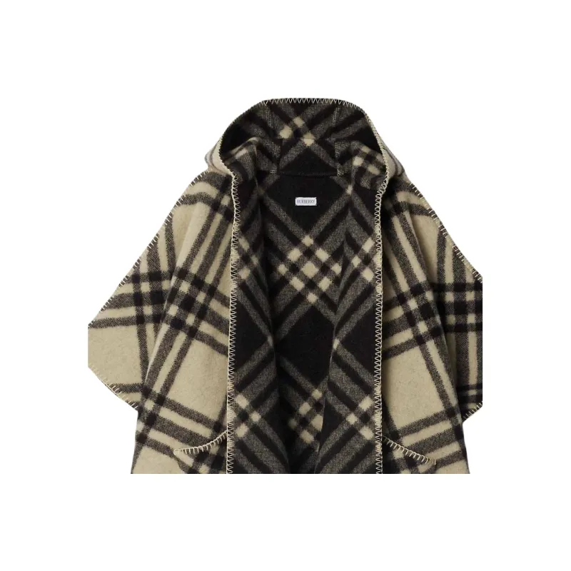 Burberry Check Pattern Hooded Cape-5