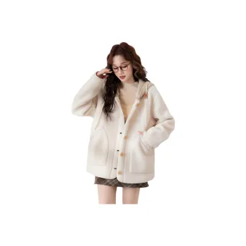 Tonlion Velvet feel Coat Women's Ecru